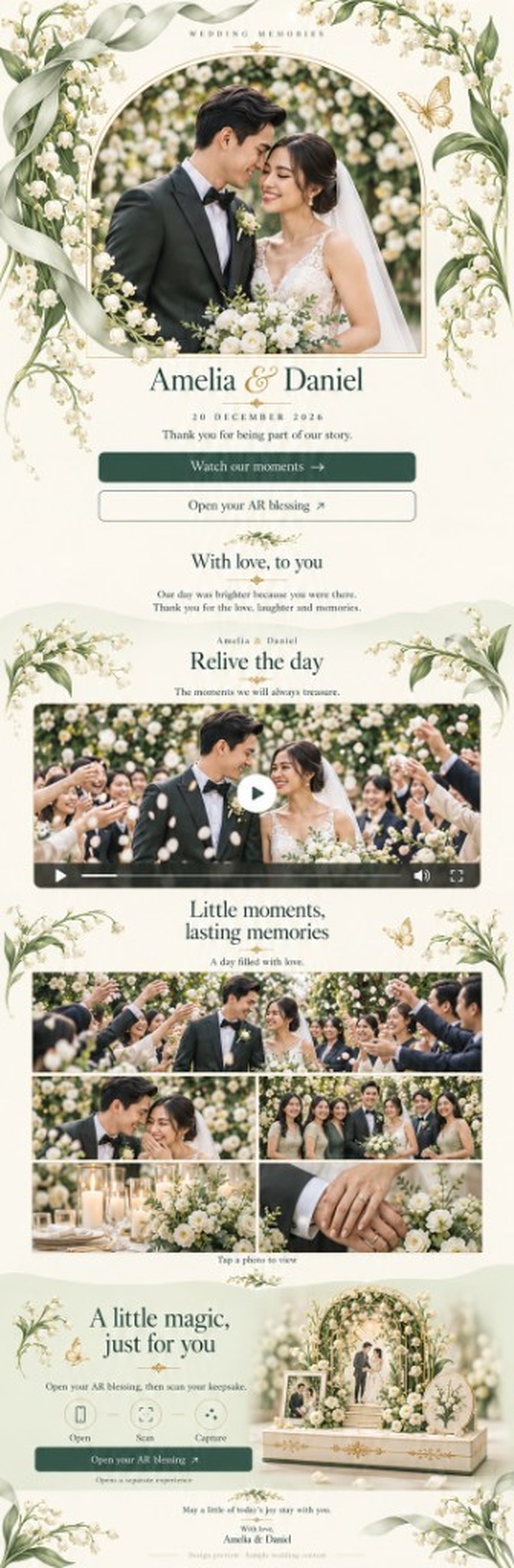 Wedding Memories page